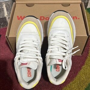 Camper White and Yellow Athletic Shoes